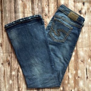 Silver flared jeans